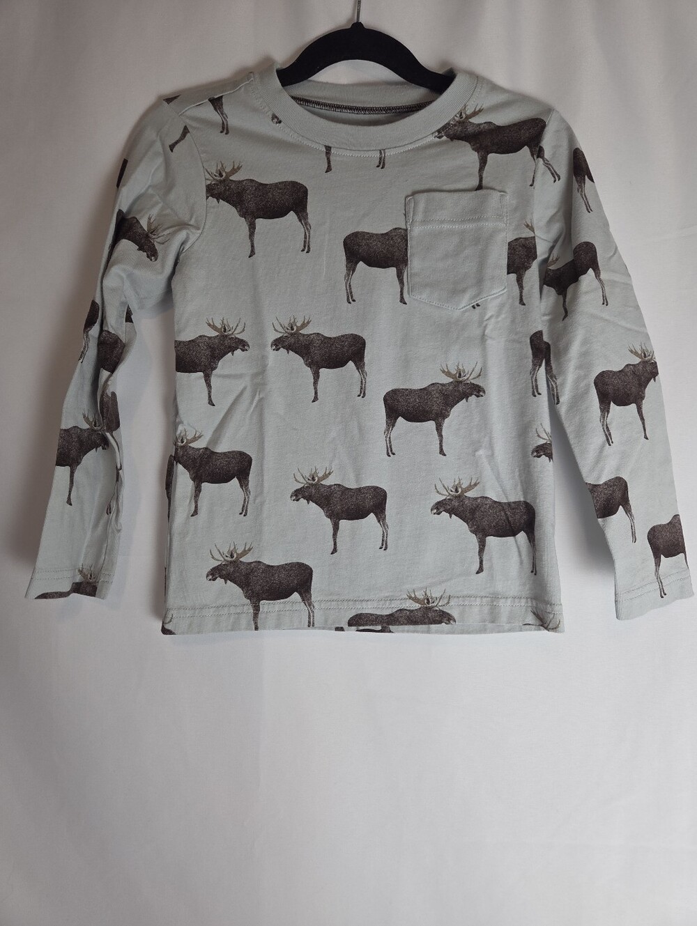 Tea Collection Moose Long Sleeve Tee - Gray Brown - 5